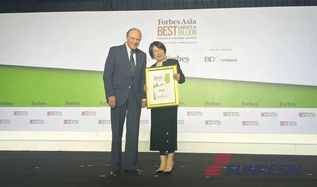Sunresin won the 2023 Forbes Asia Top 200